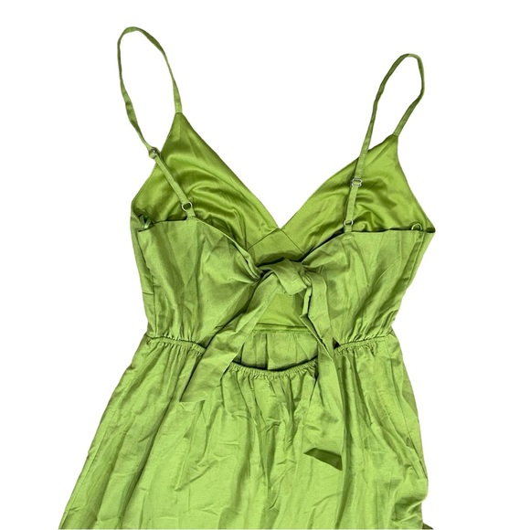 Japna Lime Green V-Neck Spaghetti Strap Midi Dress โ Size Large ๐ - Picture 5 of 6